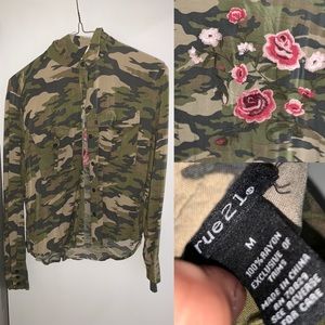 Camo button up